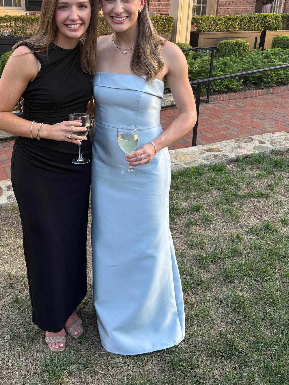 ALFRED SUNG Strapless Satin Gown in Powder Blue - Picture 8 of 10